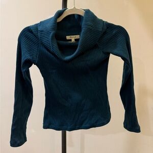 Madewell Blue Cowl Neck Knit Sweater